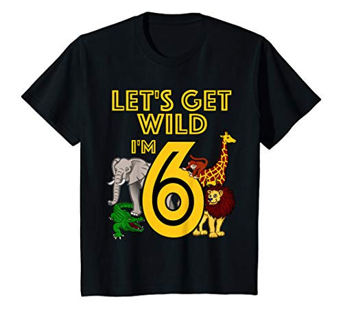 Kids 6 Year Old Zoo Birthday Shirt Safari Jungle Animal 6th Gift T-Shirt