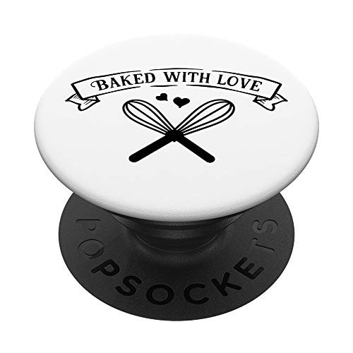 Baked With Love Funny Gift For Baker Chef Cook PopSockets Grip and Stand for Phones and Tablets