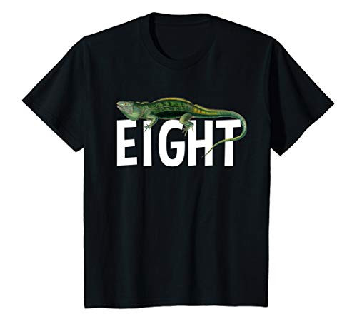 Kids 8 Year Old Lizard Birthday Party Reptile Iguana 8th Gift T-Shirt