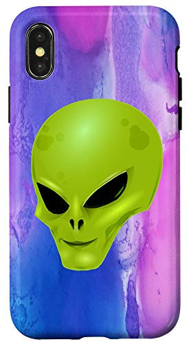 iPhone XXS Alien Head With Colorful Background Case