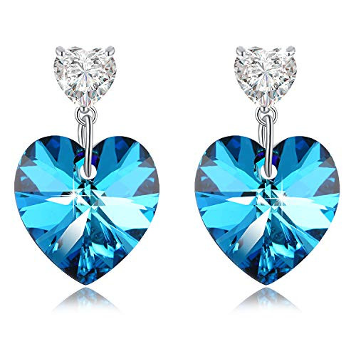 PLATO H Ocean Blue Heart Earrings with Swarovski Element Crystal Women Drop Earrings with Gift Box Ocean Blue Crystal Heart Earrings Women Fashion Heart Jewelry Gift PLATO H Ocean Blue Heart Earrings with Swarovski Element Crystal Women Drop Earrings with Gift Box Ocean Blue Crystal Heart Earrings Women Fashion Heart Jewelry Gift