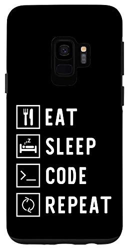 Galaxy S9 Eat Sleep Code Repeat Funny Developer Gift Case