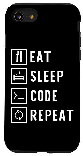 iPhone SE 2020  7  8 Eat Sleep Code Repeat Funny Developer Gift Case