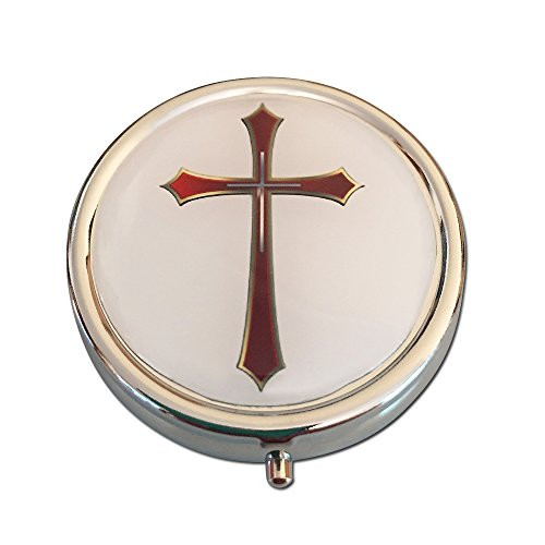 Cross Silver Three Compartment Pocket/Purse/Travel Pill Box Case