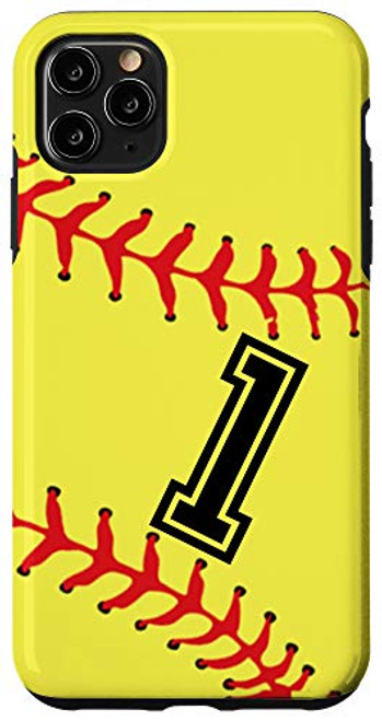 iPhone 11 Pro Max Softball Player 1 Jersey No 1 Number Ball Sport Gift Idea Case iPhone 11 Pro Max Softball Player 1 Jersey No 1 Number Ball Sport Gift Idea Case