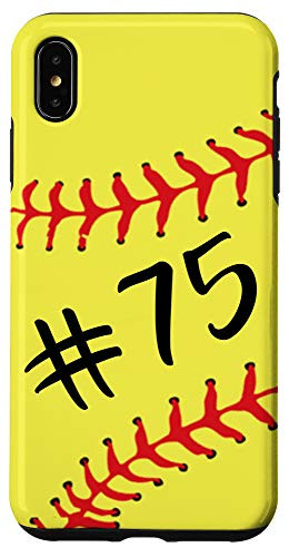 iPhone XS Max Softball Player 75 Jersey No 75 Uniform Number Ball Gift Case