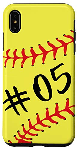 iPhone XS Max Softball Player 05 Back No 05 Jersey Number Sport Gift Case