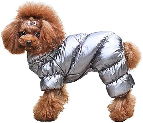 Southwind Winter Puppy Dog Coat for Small Dogs Reflective Waterproof Fleece Cotton Padded Dog Jacket Warm Pet Clothes 4-Legged Dog Snowsuit Chihuahua Poodles Bulldog Pomeranian