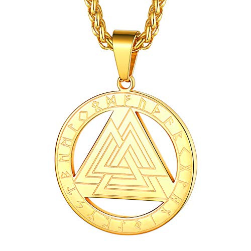 FaithHeart Norse Vikings Pendant Necklace Gold Plated Norse Valknut Rune Pendants Original Amulet Jewelry Customize NecklaceSend Gift Box-Silver FaithHeart Norse Vikings Pendant Necklace Gold Plated Norse Valknut Rune Pendants Original Amulet Jewelry Customize NecklaceSend Gift Box-Silver