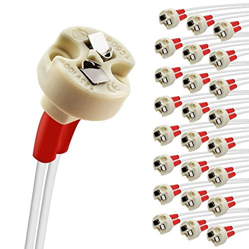 DiCUNO 24pcs Bi-Pin Base G4 G6_35 GY6_35 GX5_3 GU5_3 MR16 GZ4 MR11 Halogen Incandescent Led Socket Ceramic Body Lamp holder 24pcs
