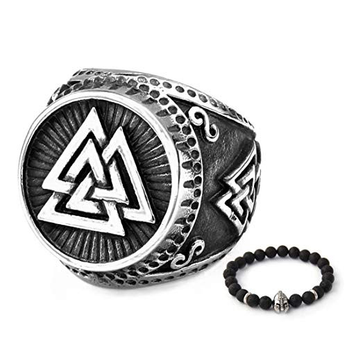 ENXICO Odins Symbol The Valknut Ring 316L Stainless Steel Norse Scandinavian Viking Jewelry 13