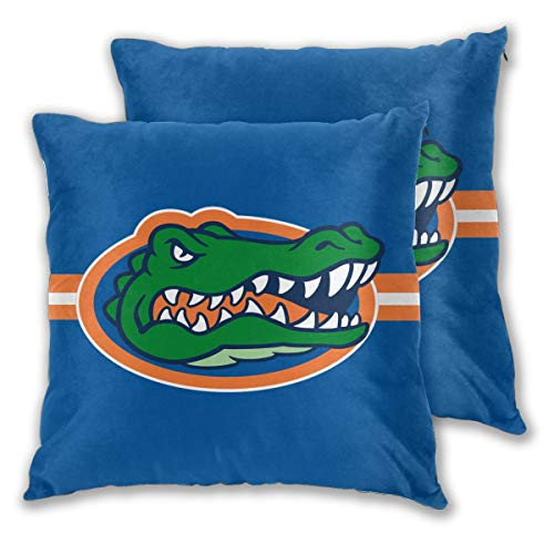 Florida Football College Team Throw Pillowcase Set of Zipper Double-Sided Printing Pillow Cases Home Decorative Pillow Covers Without Insert ? 18 X 18 Florida Gators ?