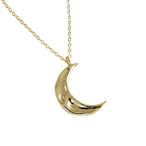 Boho Moon Pendant Necklace for Women Girls Sterling Silver Simple Full Waning Crescent Half Moon Phase Karma Choker Necklace Adjustable Chain Handmade Hammered Jewelry 14K Gold Plated Boho Moon Pendant Necklace for Women Girls Sterling Silver Simple Full Waning Crescent Half Moon Phase Karma Choker Necklace Adjustable Chain Handmade Hammered Jewelry 14K Gold Plated