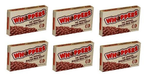 Whoppers Malted Milk Balls 5-Ounce Box Pack of 6 Whoppers Malted Milk Balls 5-Ounce Box Pack of 6