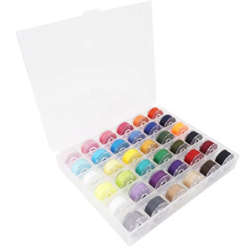 vivioi Prewound Bobbins Set Bobbins and Sewing Threads Prewound with Bobbin Case and Bobbin Clamps Multiple Sewing Machine Assorted Colors Pre-Wound Bobbins Set with Storage Case Box