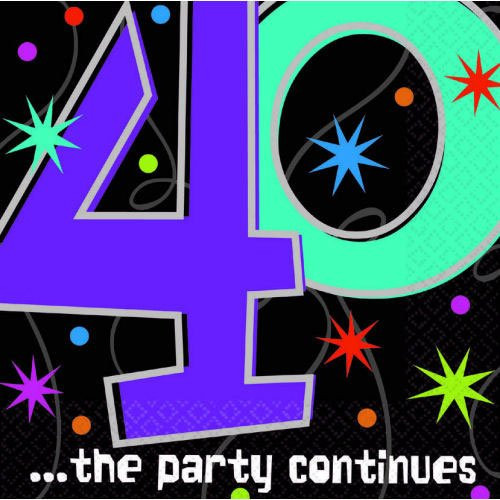 Amscan The Party Continuous 40th Birthday Party Table Cover, Multi, 54" x 102" Plastic