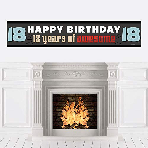Big Dot of Happiness Boy 18th Birthday - Happy Birthday Eighteenth Decorations Party Banner Big Dot of Happiness Boy 18th Birthday - Happy Birthday Eighteenth Decorations Party Banner