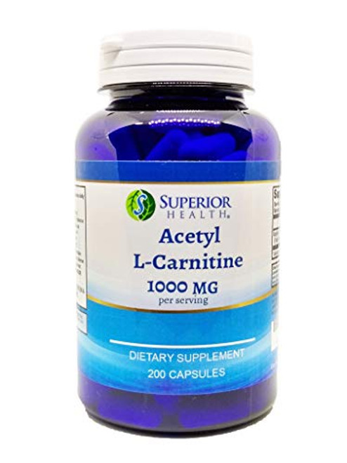 Acetyl L-Carnitine Supplement 1000mg Per Serving 200 Capsules ALCAR 100 Servings Acetyl L-Carnitine Supplement 1000mg Per Serving 200 Capsules ALCAR 100 Servings