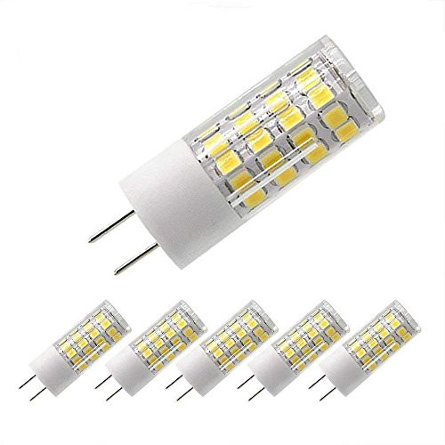 G4 LED Light Bulb 5W Equivalent to G4 Halogen Bulb 40W T3 JC Type Bi-Pin G4 Base ACDC 12V Daylight White 6000K G4 Bulb Not-Dimmable 5 Pack