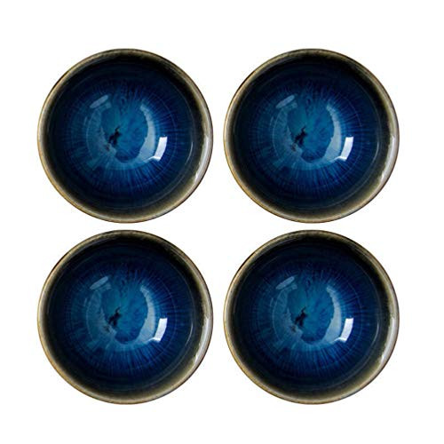 Amosfun 4pcs Ceramic Dip Bowls Sauce Dishes Seasoning Dishes Serving Dishes Seasoning Bowl Sushi Soy Dishes for Snack Sushi Fruit Appetizer Dessert