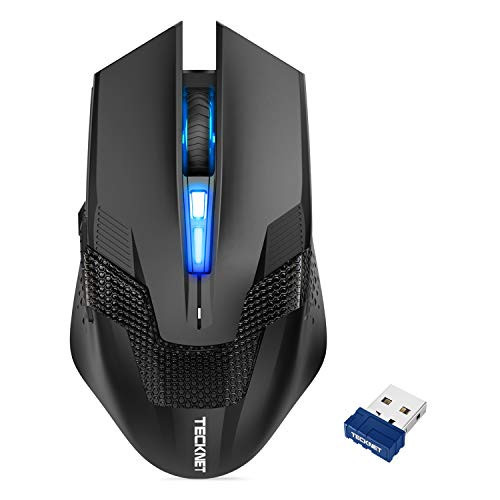 TeckNet Optical Programmable Wireless Gaming Mouse with USB Nano Receiver, Premium 4800 DPI Sensor, 8 Buttons, Advanced Ergonomic Design, Extra Weight for Maximum Comfort & Precision