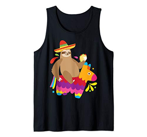 Sloth Ride Pinata Funny Mexican Cinco De Mayo 2020 Tank Top