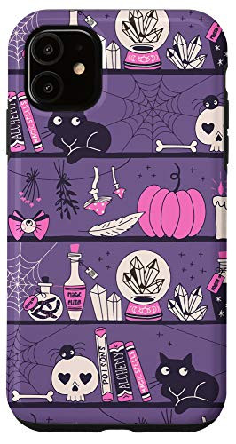 iPhone 11 Vintage Witchy Magical Witch Tool box Cute Halloween Purple Case