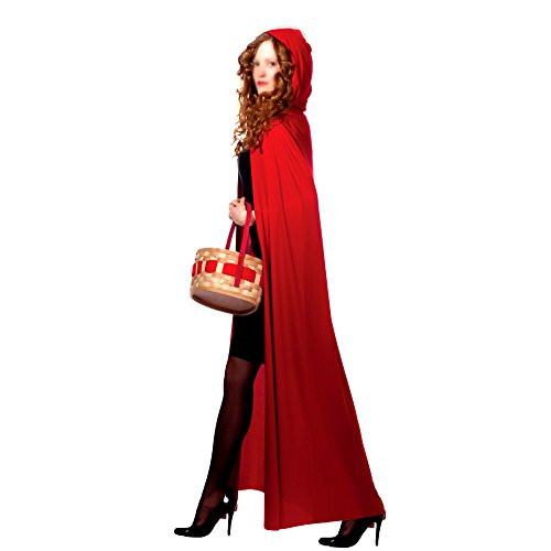 AKAKINGs Costume Full Length Red Hooded Cape Costumes Red One Size