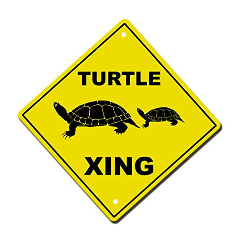 Fastasticdeals Turtle Crossing Metal Aluminum Novelty Sign 12 in x 12 in