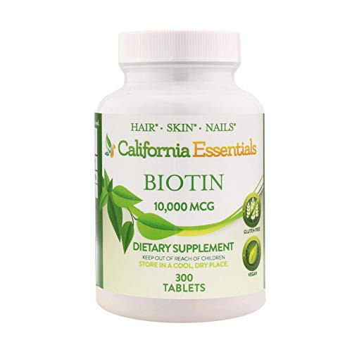 High Potency Biotin 10000mcg Tablets - Daily Healthy Hair Skin and Nails Vitamins Vegetarian Biotin for Hair Growth 300 Count 300 High Potency Biotin 10000mcg Tablets - Daily Healthy Hair Skin and Nails Vitamins Vegetarian Biotin for Hair Growth 300 Count 300