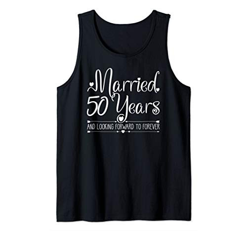 Married 50 Years Wedding Anniversary Gift for Her   Couples Tank Top