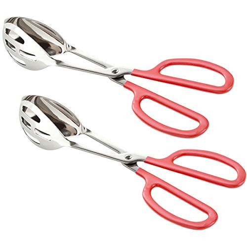 KATBUU Buffet Tongs 2-Pack Updated Thickening Stainless Steel Serving Tongs with Comfortable Handle Buffet Party Catering Serving Tongs Salad Tongs Cake Tongs Kitchen Tongs Bread Tongs 2 Pack