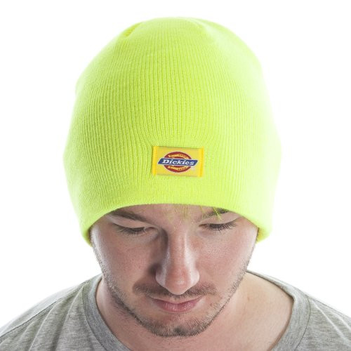 Dickies Mens 9 Inch Knit Beanie Hat Safety Yellow One Size