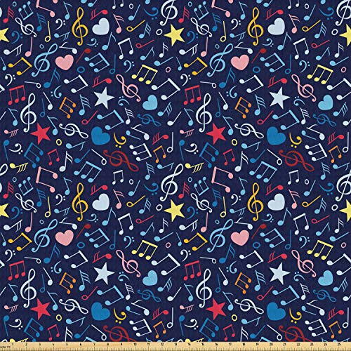 Ambesonne Music Fabric by The Yard Hearts Notes Stars Melodic Inspiration Musical Lifestyle Rhythm in My Heart Design Stretch Knit Fabric for Clothing Sewing and Arts Crafts 1 Yard Indigo Red Ambesonne Music Fabric by The Yard Hearts Notes Stars Melodic Inspiration Musical Lifestyle Rhythm in My Heart Design Stretch Knit Fabric for Clothing Sewing and Arts Crafts 1 Yard Indigo Red