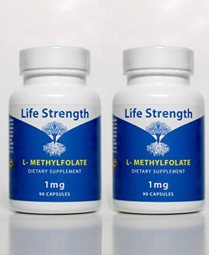 Life Strength 2 PK 1MG L-Methylfolate Maximum Potency Bioavailability  5-MTHF Methyl Folate Immunity Boost 180ct