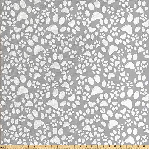 Ambesonne Paw Print Fabric by The Yard Greyscale Design Repetition of Irregular Order Dog Foot Mark Puppies Decorative Fabric for Upholstery and Home Accents 1 Yard Pale Grey Ambesonne Paw Print Fabric by The Yard Greyscale Design Repetition of Irregular Order Dog Foot Mark Puppies Decorative Fabric for Upholstery and Home Accents 1 Yard Pale Grey