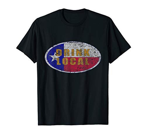 Vintage Drink local craft beer Texas flag T-shirt