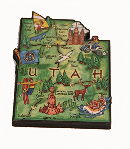 Utah State Decowood Jumbo Wood Fridge Magnet 3.25
