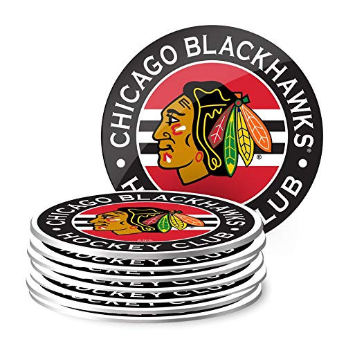 Mustang Products Chicago Blackhawks 8 Pack Team Logo Coaster Set