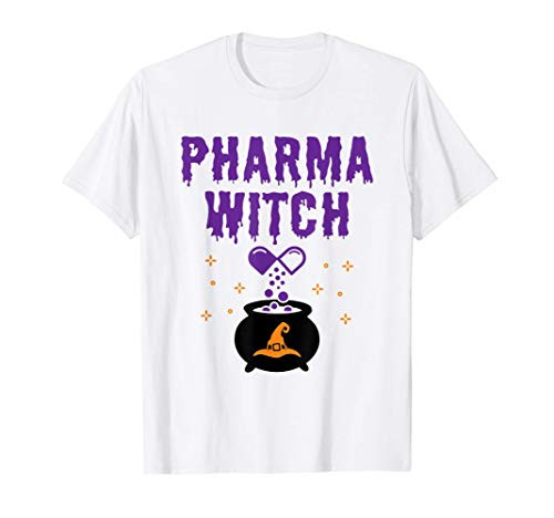Pharmacist Halloween Pharmacy Tech Women Pharma Witch T-Shirt