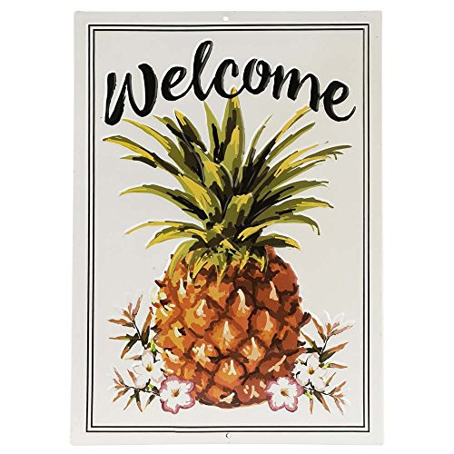 Open Road Brands Welcome Pineapple Embossed Metal Sign