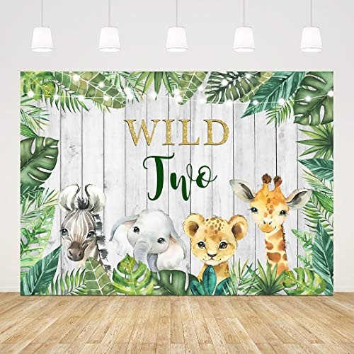 Wild Two Birthday Backdrop Kids 2nd Birthday Jungle Safari Animals Background for Photography 7x5ft Tropical Leaves Backdrop Boy Girl First Birthday Party Decorations 2 Years Old Photo Booth Props Wild Two Birthday Backdrop Kids 2nd Birthday Jungle Safari Animals Background for Photography 7x5ft Tropical Leaves Backdrop Boy Girl First Birthday Party Decorations 2 Years Old Photo Booth Props