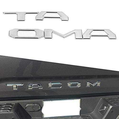 AOLEAD Tailgate Emblems Inserts Letters for TAC 2014-2020 3D Raised Strong Adhesive Decals Letters Silver