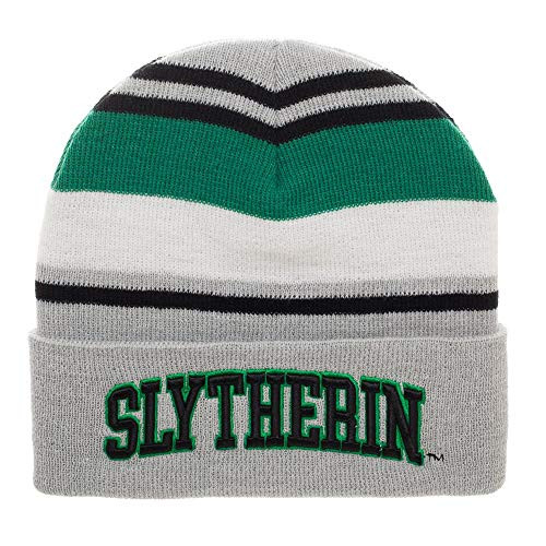 Bioworld Harry Potter Slytherin Striped Cuffed Beanie Hat