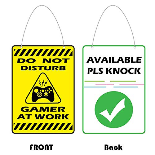 Do Not Disturb Door Hanger Sign Available Please Knock Sign for Extreme Gamer Double Sided