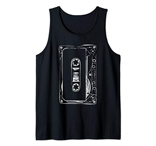 Love Retro Mixtape 80s Blank Cassette Tape Art Gift Tank Top