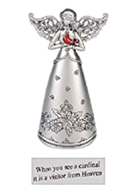 Ganz Memorial Remembrance Cardinal Silver Angel Figurines ~ Angel of Eternal Love When You See a Cardinal it is a Visitor from Heaven Ganz Memorial Remembrance Cardinal Silver Angel Figurines ~ Angel of Eternal Love When You See a Cardinal it is a Visitor from Heaven