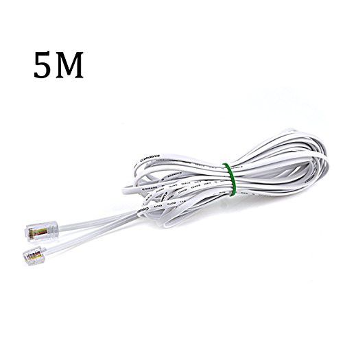 URBEST 5M RJ11 6P4C to RJ45 8P8C White Telephone Connector Plug Cable for Connecting Phone Line to the Internet (5M)