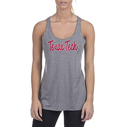 Top of the World Texas Tech Red Raiders Womens Trim Triblend Racerback Dark Heather Script Tank Top Large