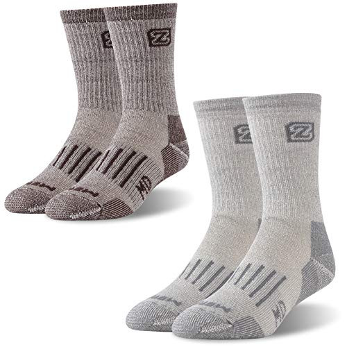 Thermal Merino Wool Socks ZEALWOOD Wool Crew Hiking Socks Outdoor Trail Crew Socks Wool Skiing Climbing Backpacking Socks Warm Winter Extreme Cold Weather Socks